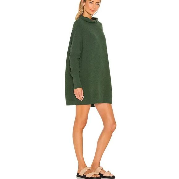 Free People Ottoman Slouchy Tunic Sweater Dress in Green Size Large - Picture 8 of 10